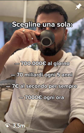Reel “Scegline una sola” con 3,5 milioni di views
